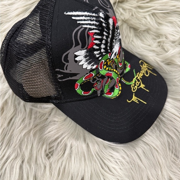 Ed Hardy Trucker Hat Embroidered
Tattoo Eagle Snake Black Mesh
Snapback Cap - Picture 4 of 7